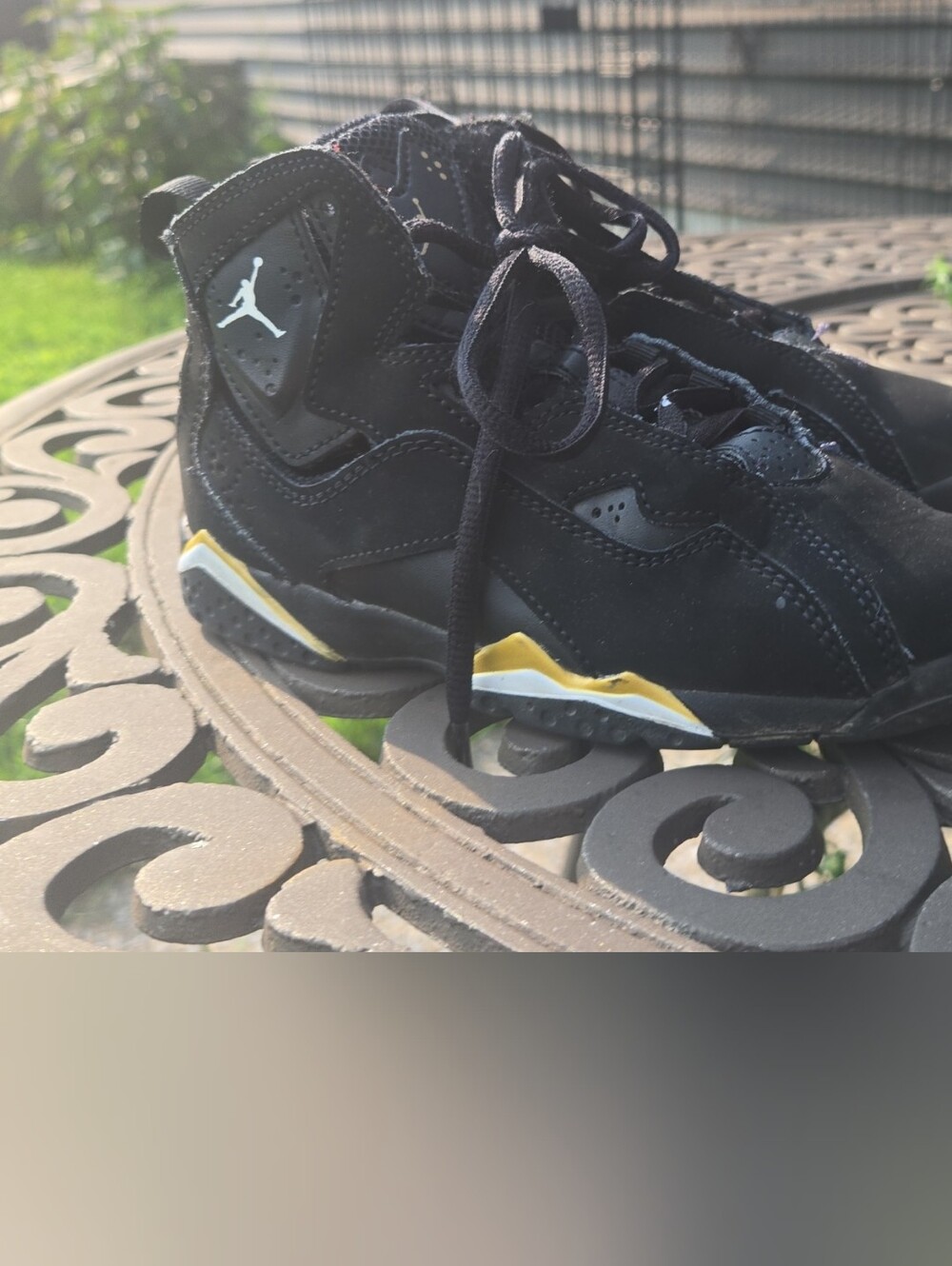 Jordan Kids Black Sneakers with Yellow Accents